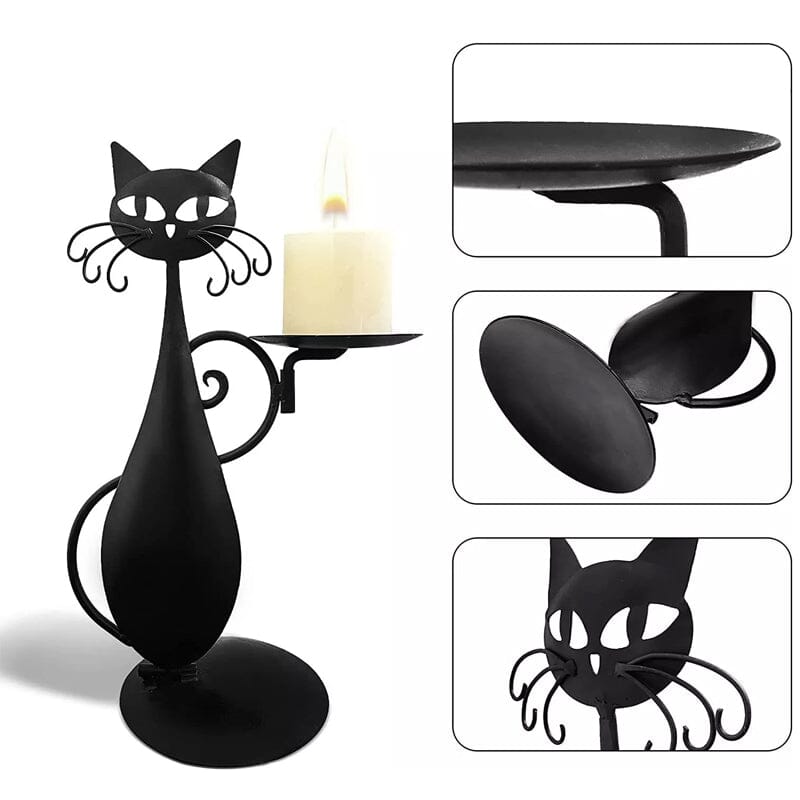 Black Cat Candle Holder