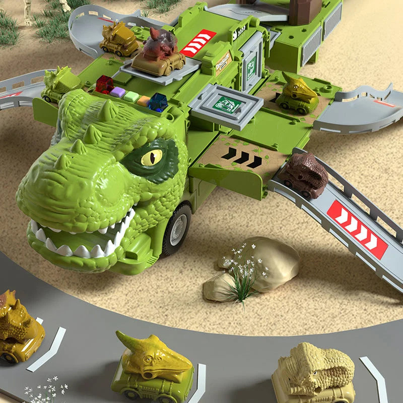 New Dinosaur Transforming Engineering Truck Track Toy Set