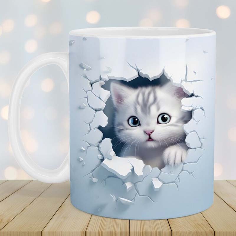 3D Print Kittens Hole In A Wall Mug