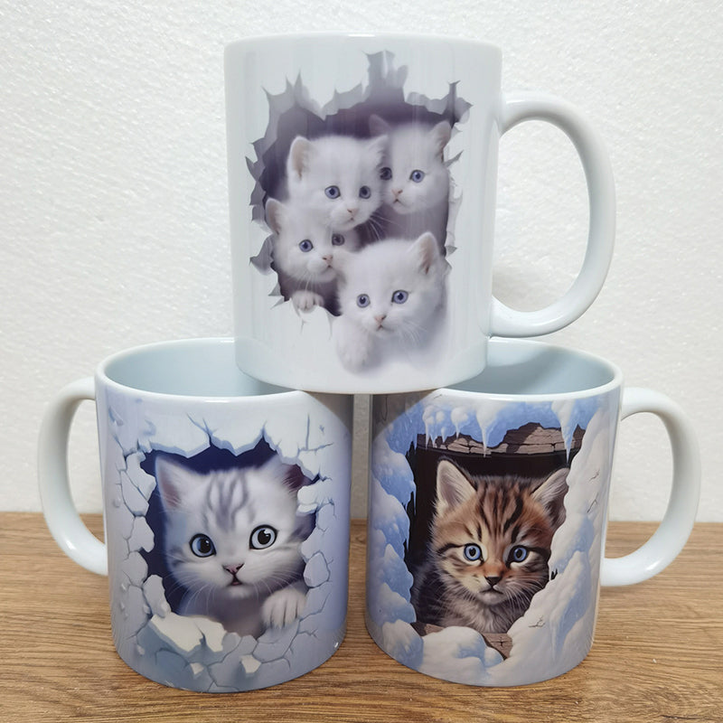 3D Print Kittens Hole In A Wall Mug