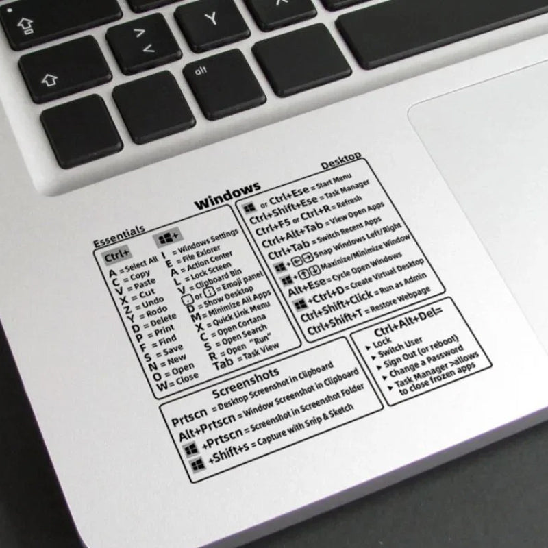 Keyboard Shortcut Stickers