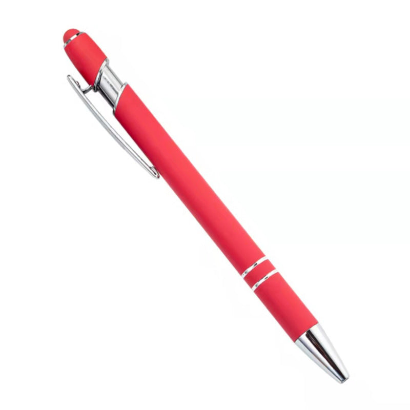 Metal push aluminum rod ballpoint pen, 8 pcs