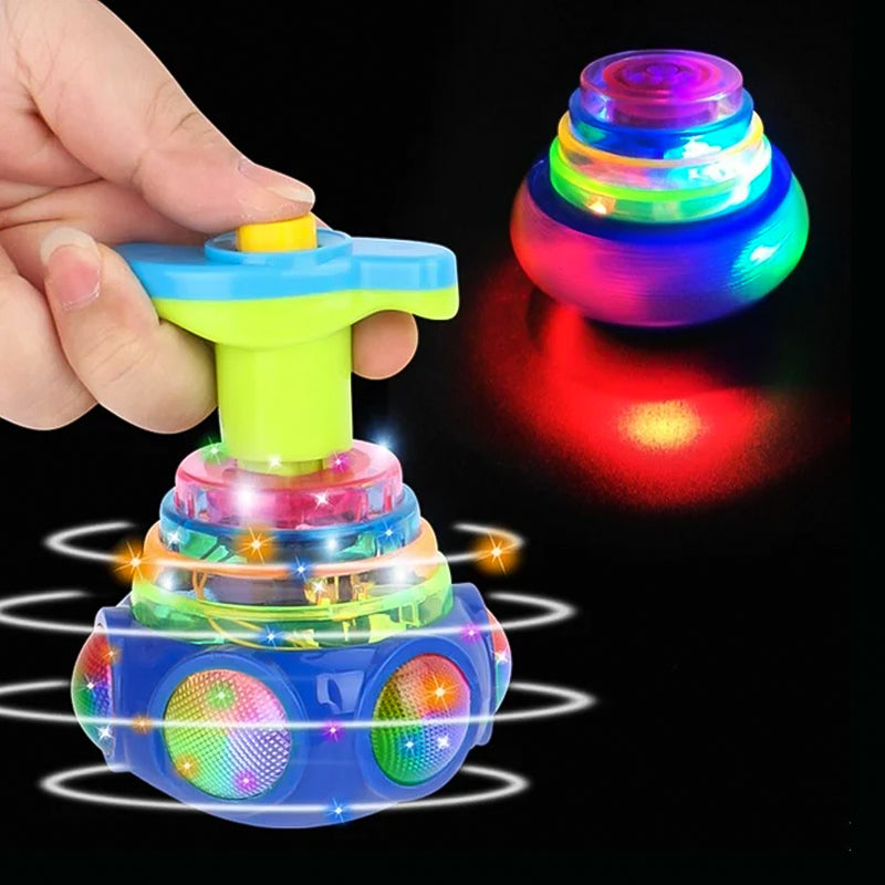 Music Flashing Spinners Toy with Launcher