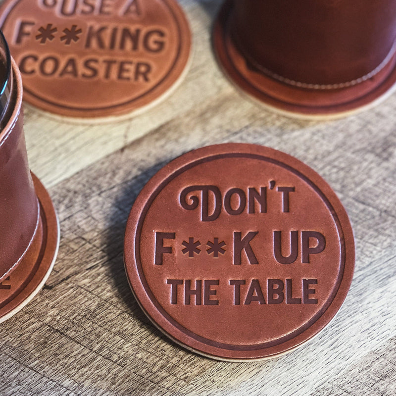 Funny Leather Drink Coasters