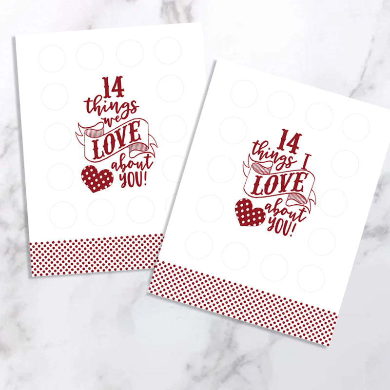 Valentine's Scratch Off Advent "14 things I love about you!"