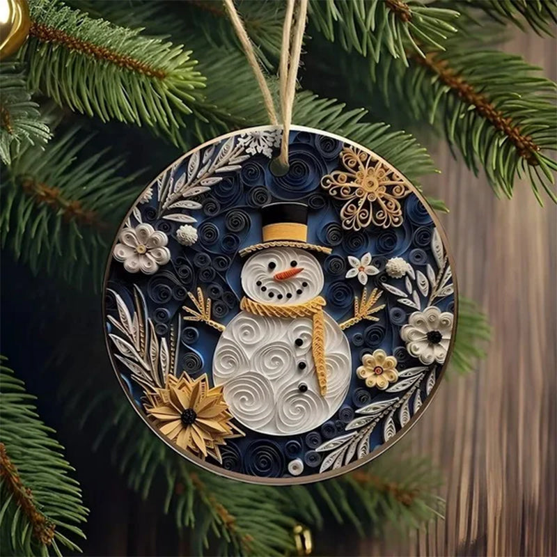 3D look Non-Textured Christmas Ornaments