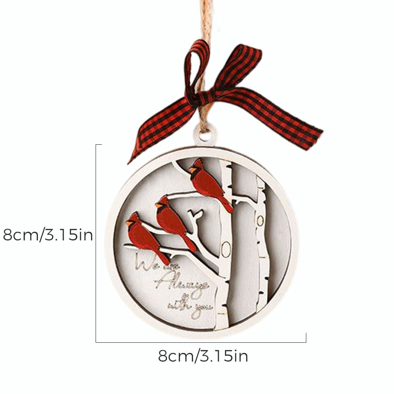 Handmade Memorial Ornament with Cardinals