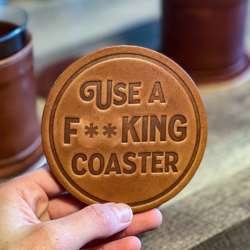 Funny Leather Drink Coasters