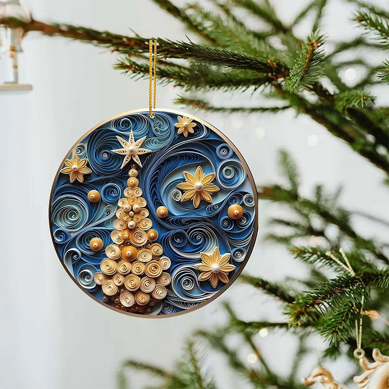 3D look Non-Textured Christmas Ornaments