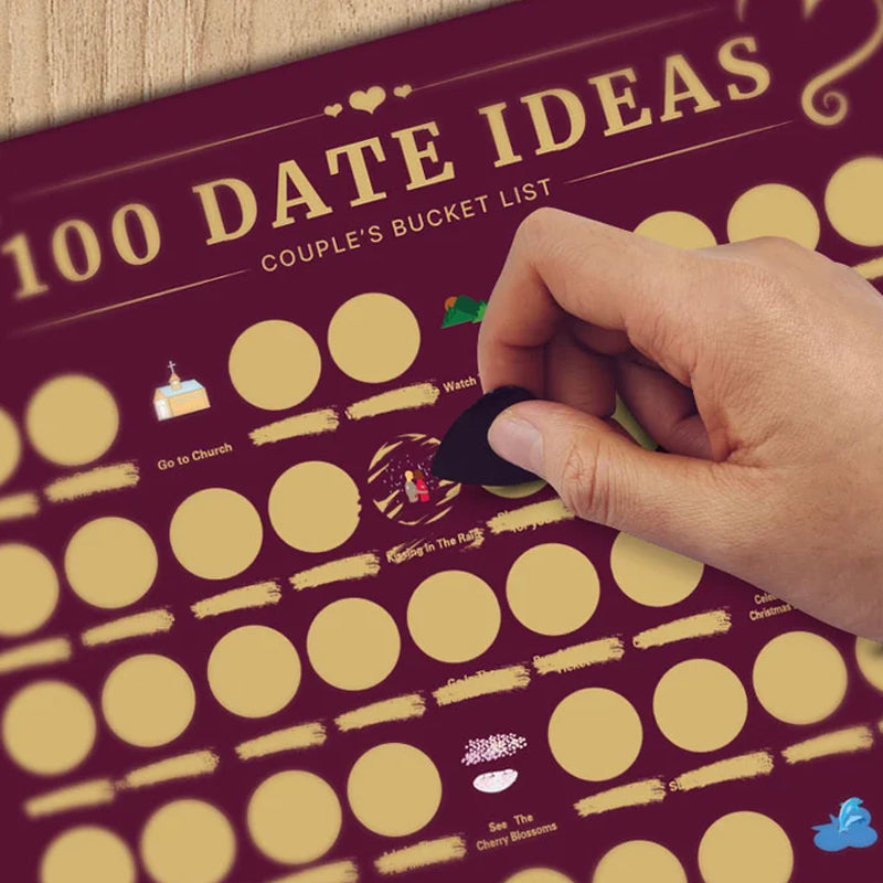 100 Dates Ideas Scratch Off Poster