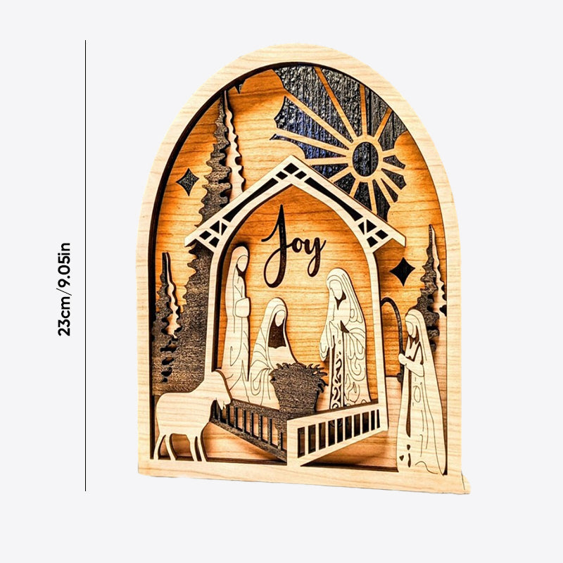 Nativity Christmas Scene For Holiday Gift Wooden Home Wall Decoration