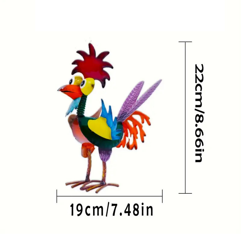 Funny garden rooster statue