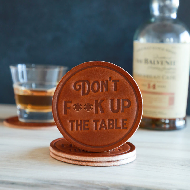 Funny Leather Drink Coasters