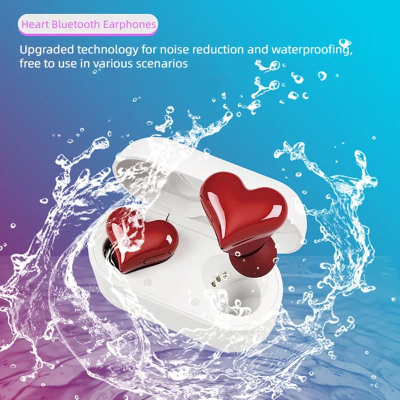 Bluetooth Wireless Headphones Heart-Shaped Earphones