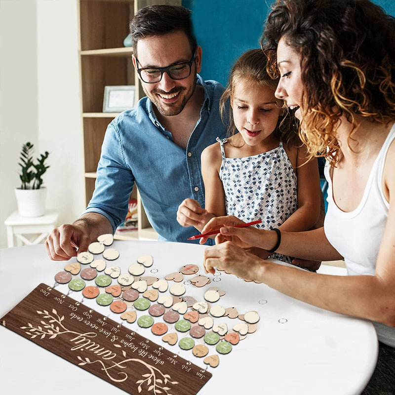 Family Wall Hanging Birthday Calendar Board