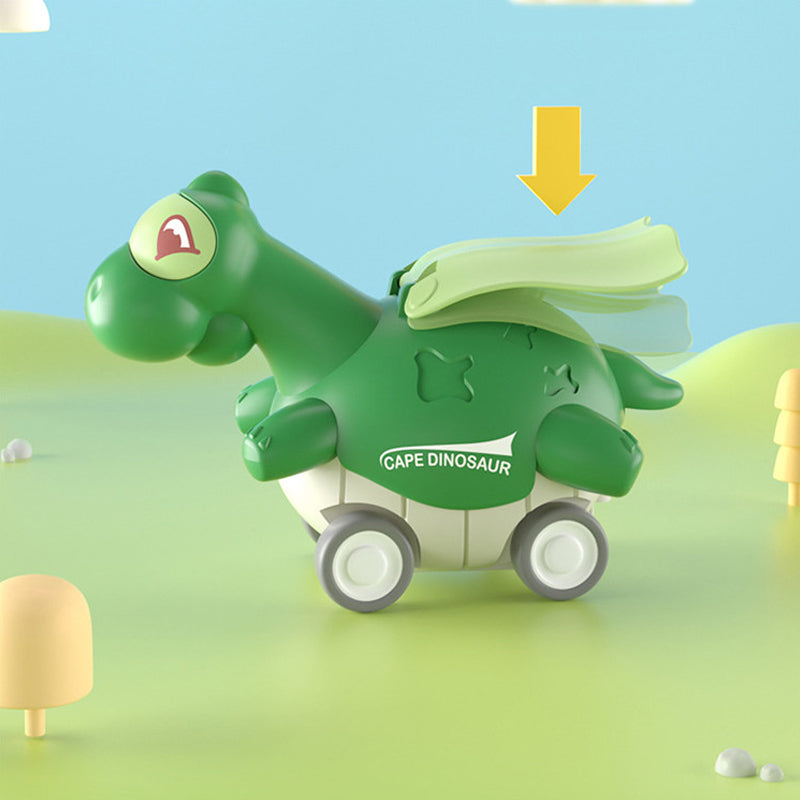 Press-driven dinosaur car toy