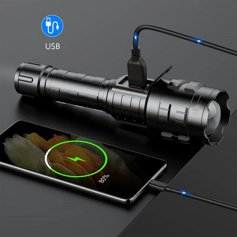Rechargeable Tactical Laser Flashlight High Lumens