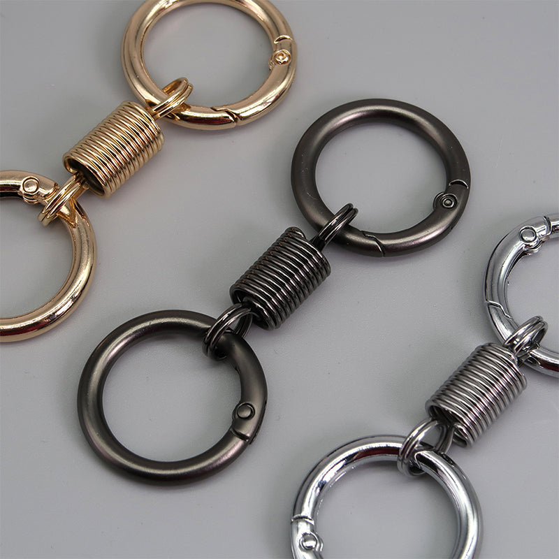 Nordic Retro Spring Double Ring Keychain