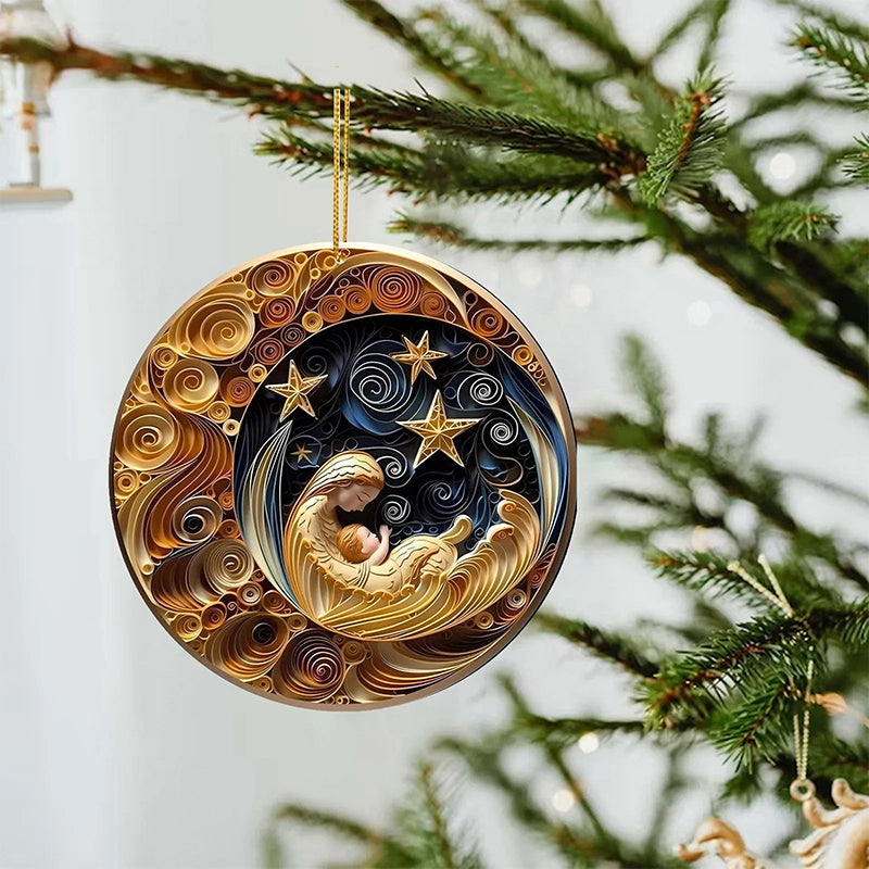 3D look Non-Textured Christmas Ornaments