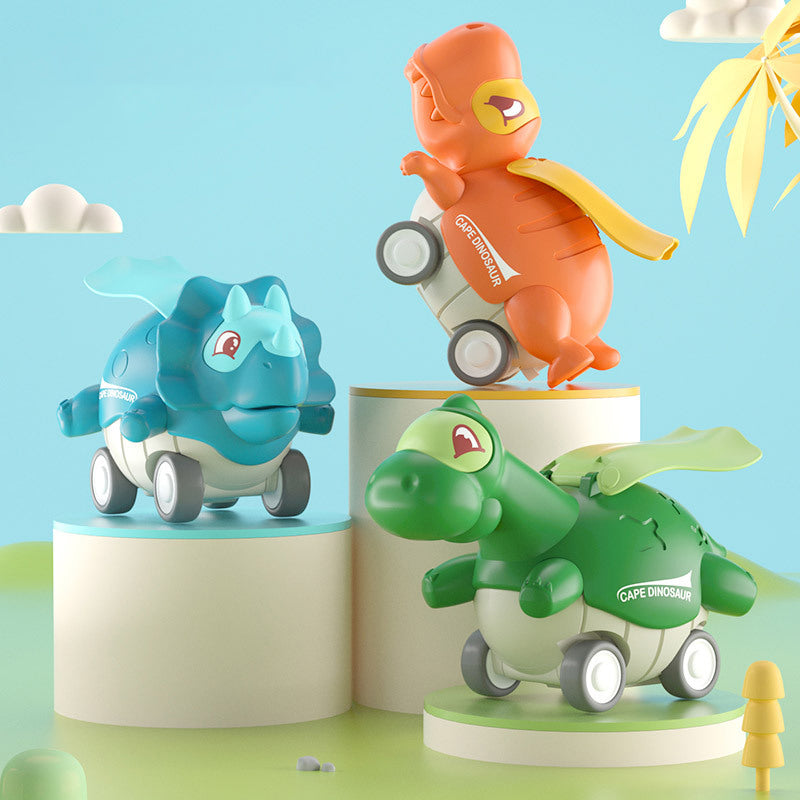 Press-driven dinosaur car toy