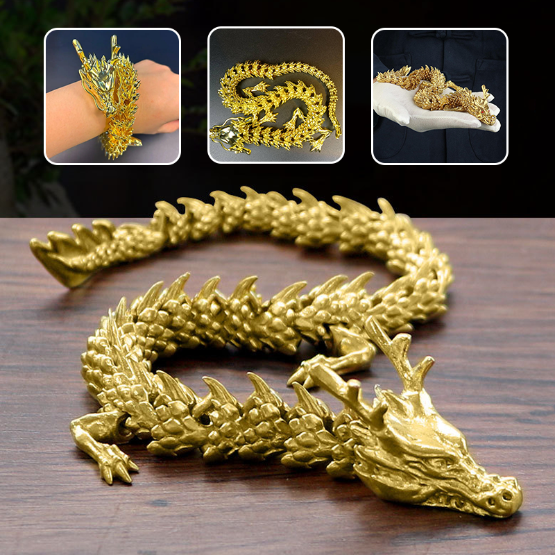 Gold Dragon with Movable Joints