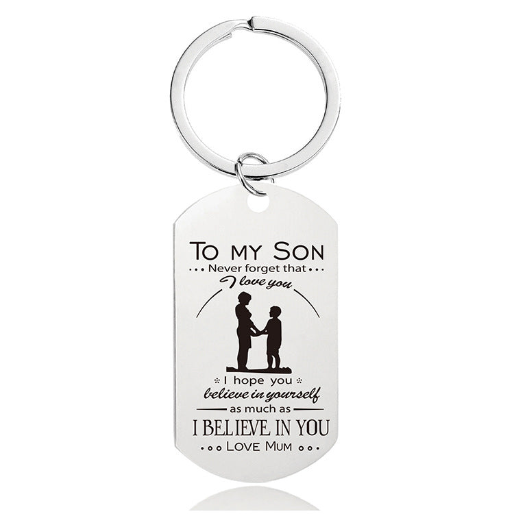 Mother's Day Lettering Metal Keychain with box