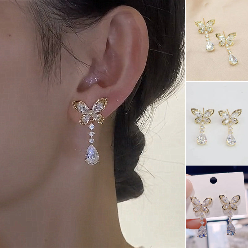 Zircon Butterfly Earrings