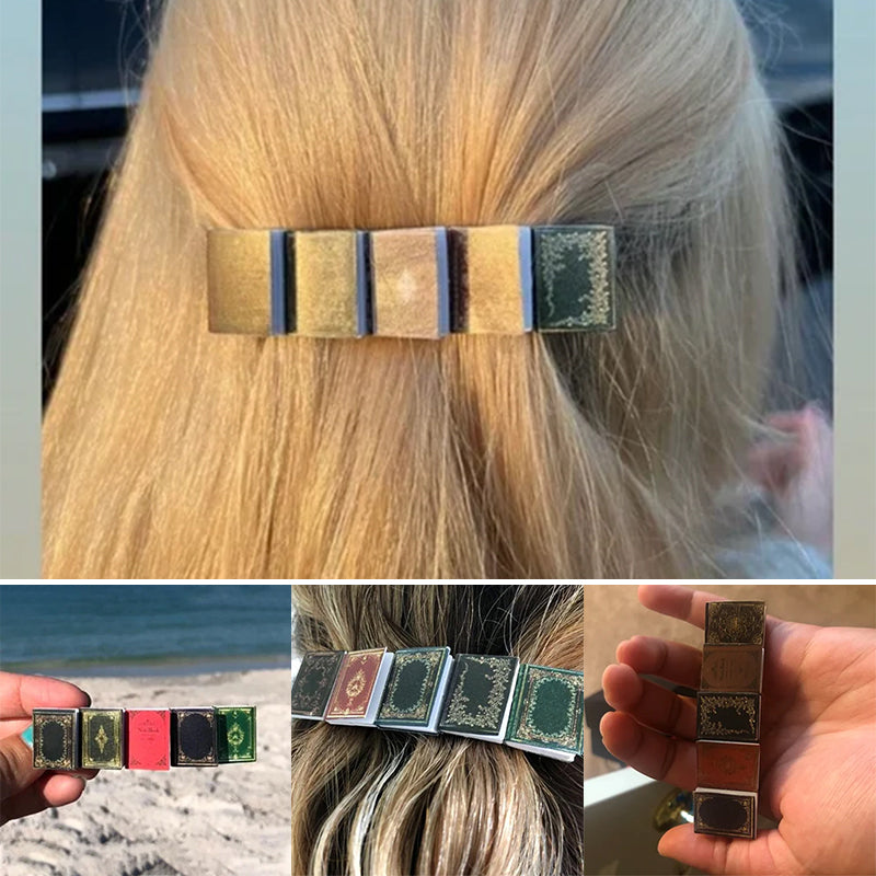 Miniature Book Hair Clip Barrette