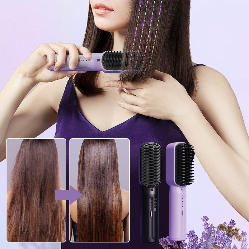 [Negative Ions Do Not Hurt Hair] Portable Mini Hair Straightening Comb