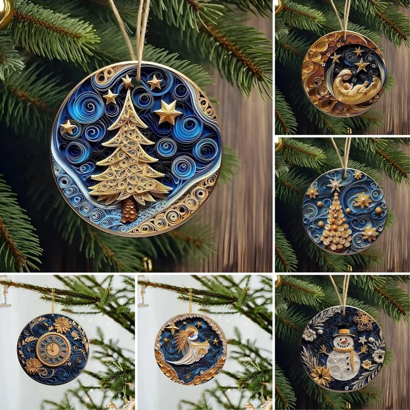 3D look Non-Textured Christmas Ornaments