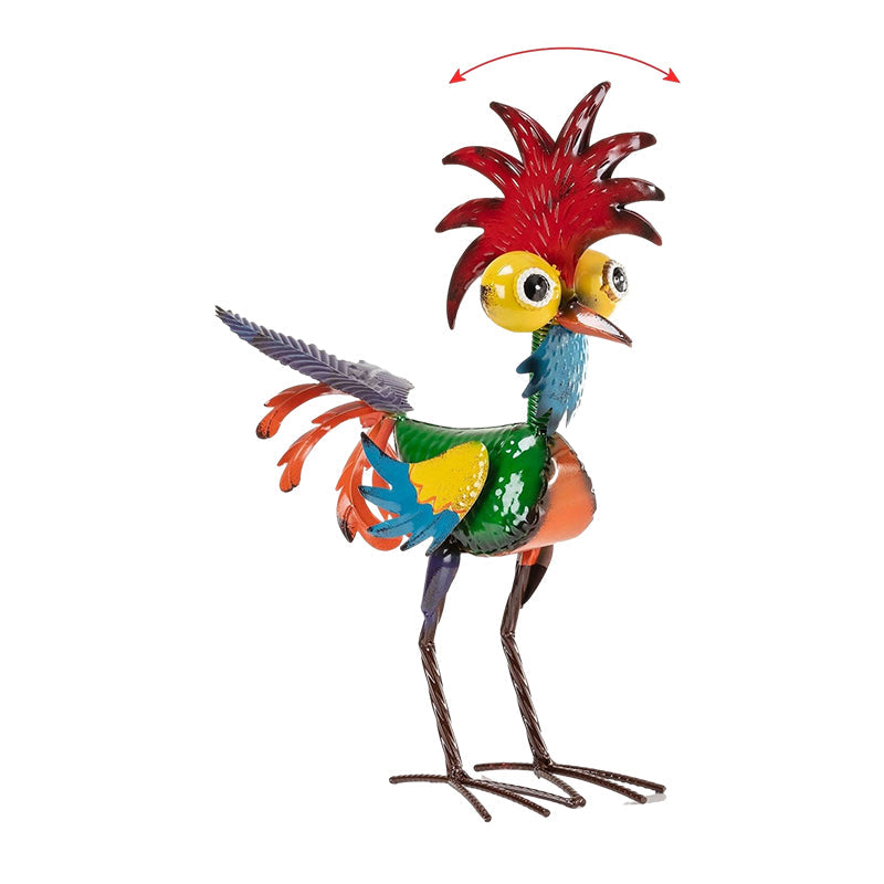 Funny garden rooster statue