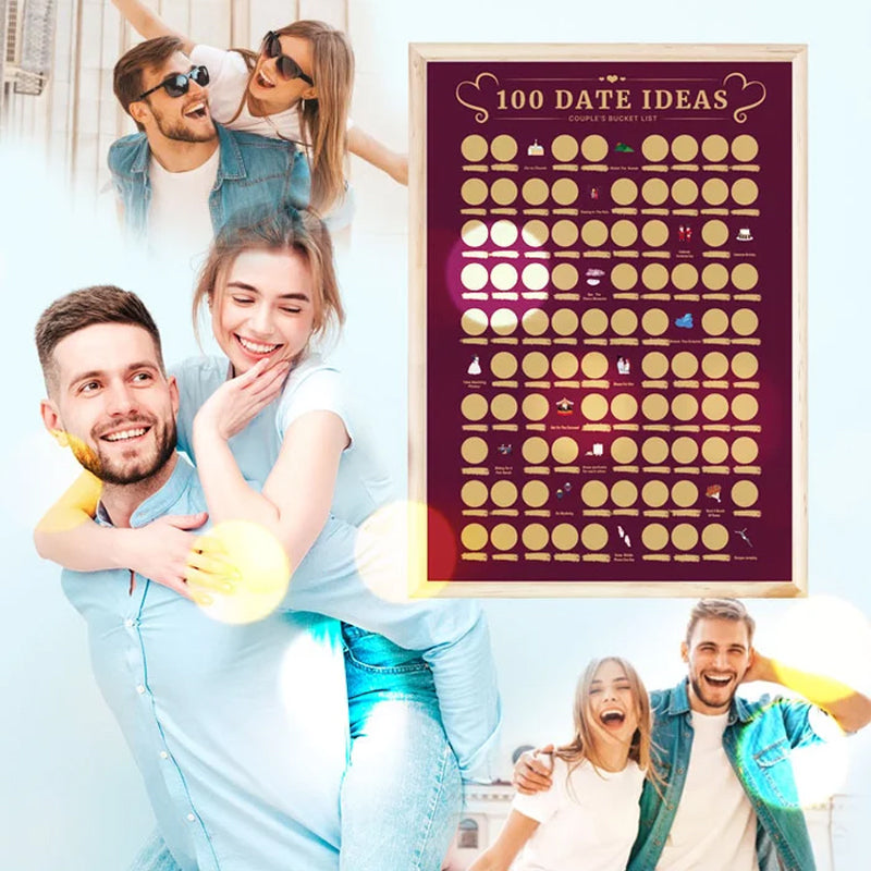 100 Dates Ideas Scratch Off Poster