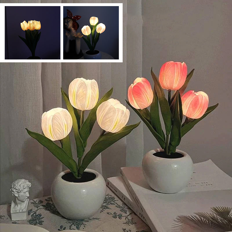 LED Tulip Night Light Flower Table Lamp