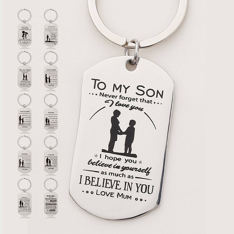 Mother's Day Lettering Metal Keychain with box