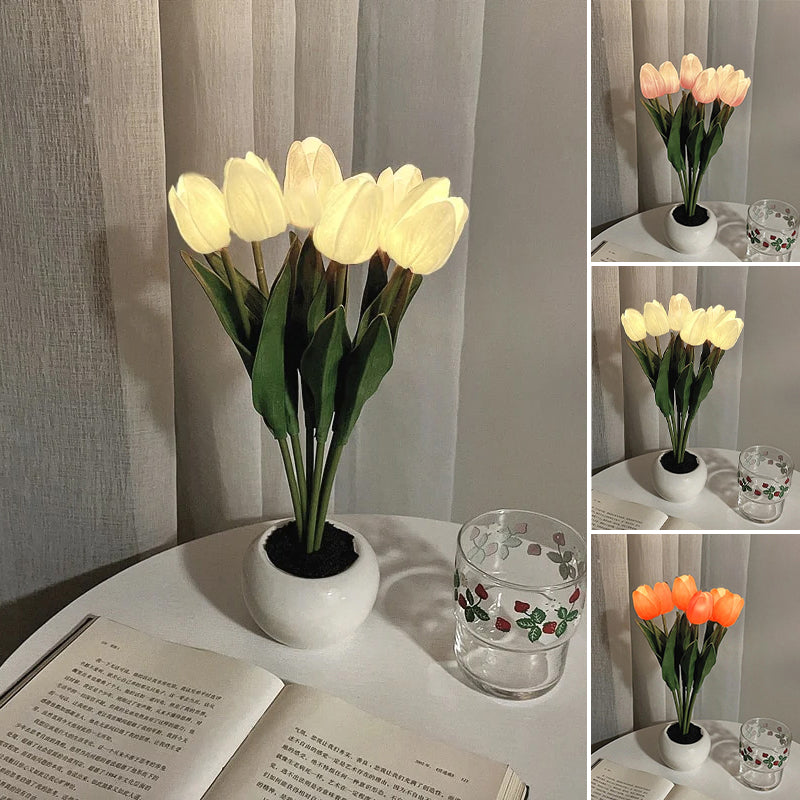 LED Tulip Night Light Flower Table Lamp