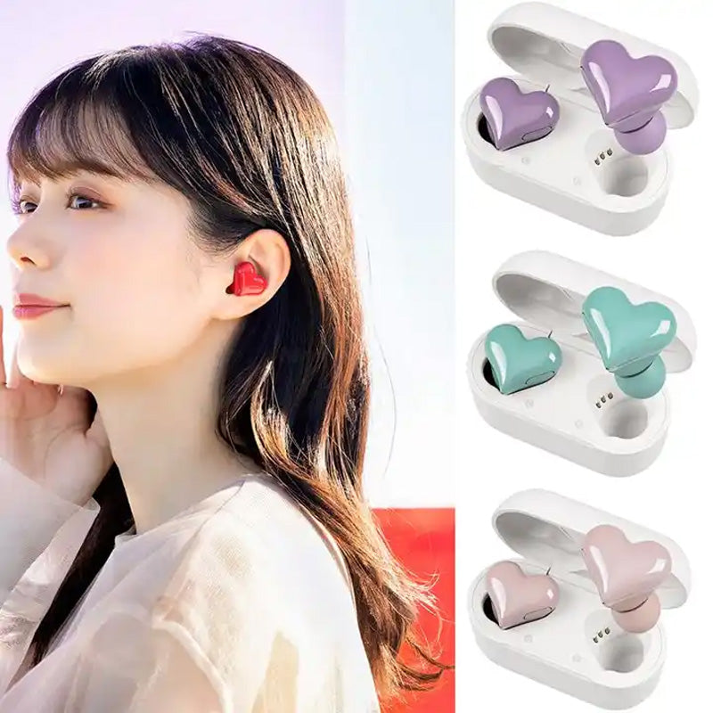 Bluetooth Wireless Headphones Heart-Shaped Earphones