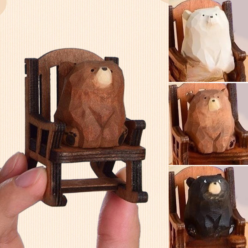 Wooden Rocking Bear Decoration