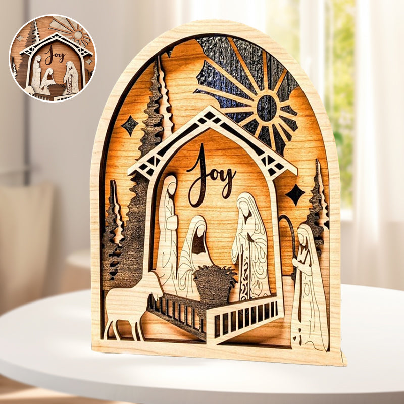 Nativity Christmas Scene For Holiday Gift Wooden Home Wall Decoration